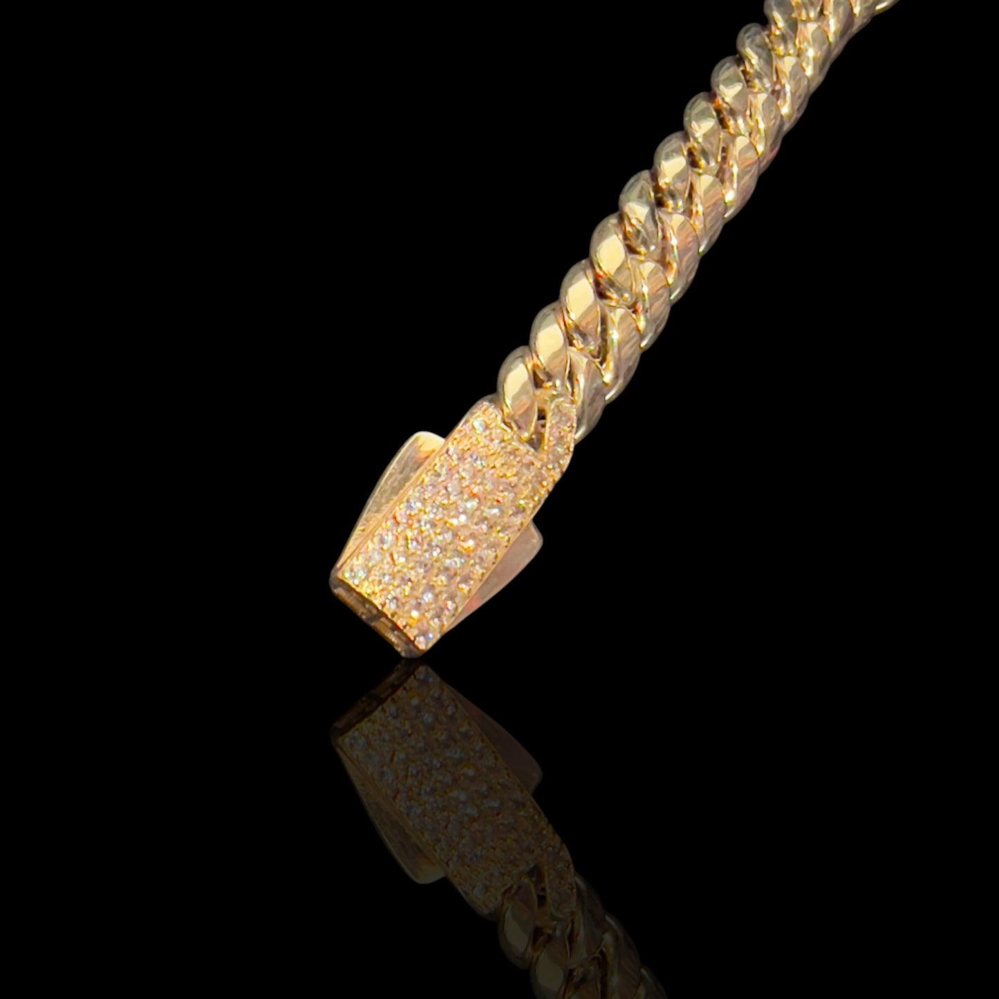 14k Cuban Link Bracelet Hollow / AD