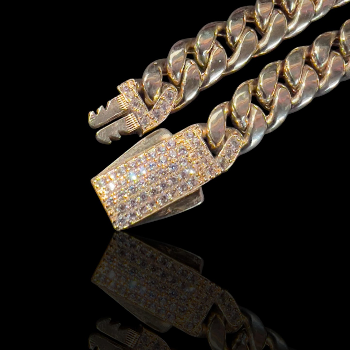 14k Cuban Link Bracelet Hollow / AD