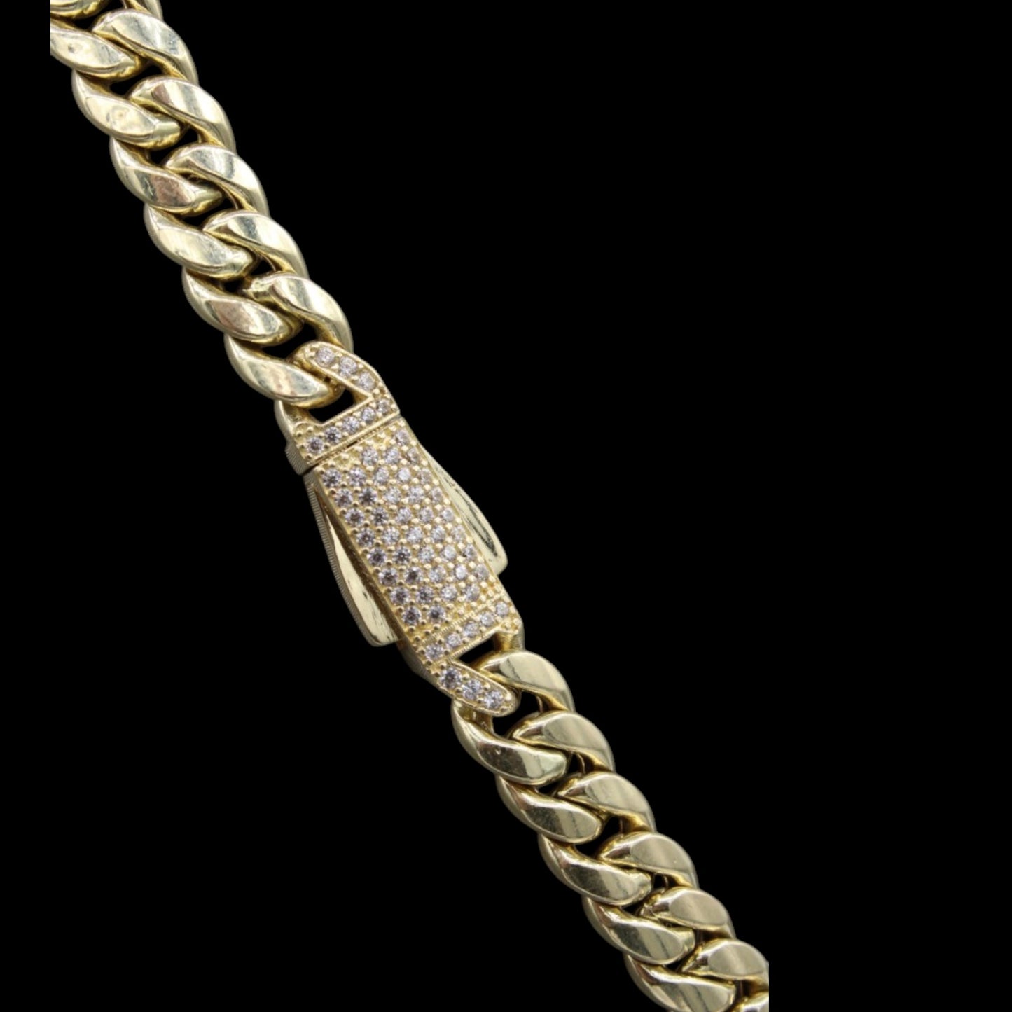 14k Jesus Face Pendant / Hollow Cuban Chain / AD