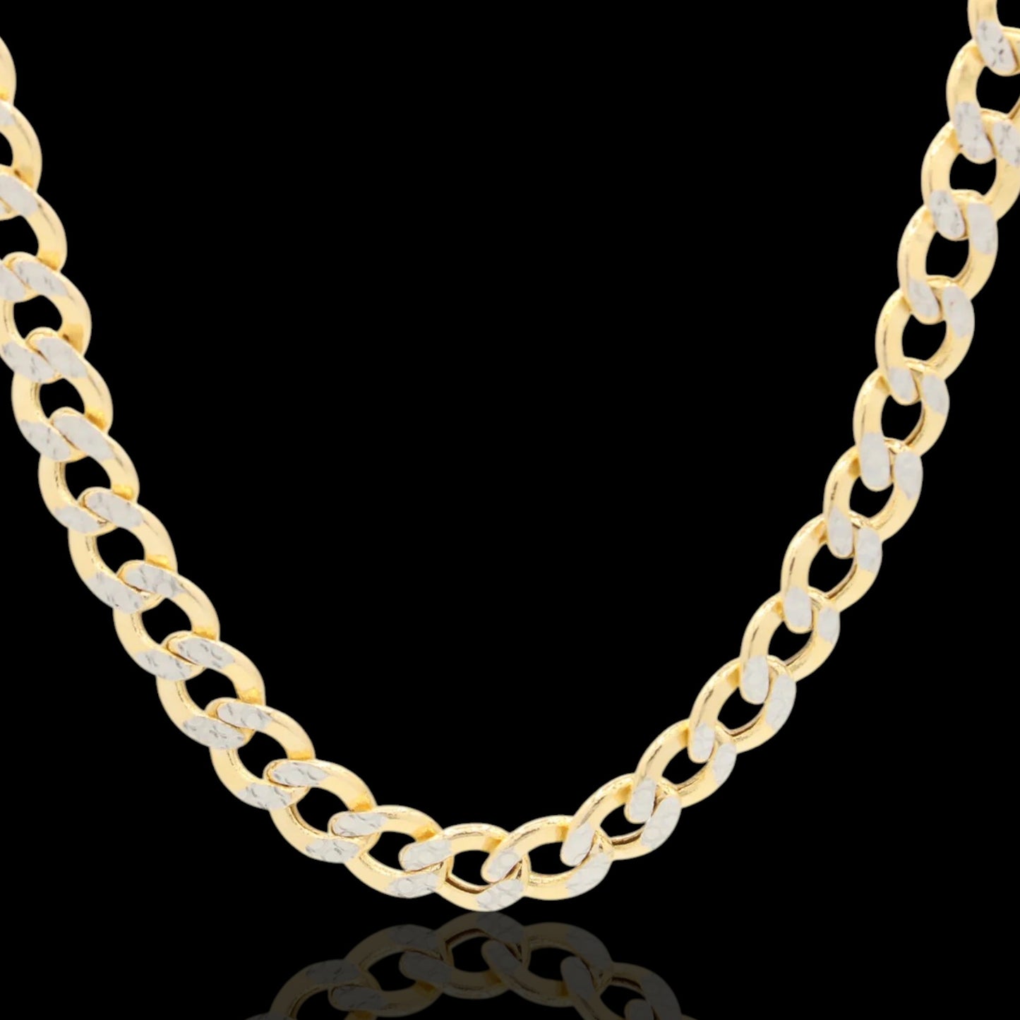 14k Cuban Curb Two Tone Chain / AD